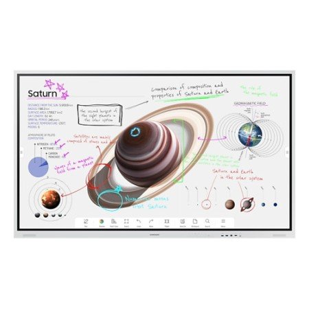 Quadro interativo Samsung WM75B e acessórios 190,5 cm (75") 3840 x 2160 pixels Tela sensível ao toque cinza USB/Bluetooth
