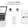 SUBBLIM Mouse óptico sem fio 2.4G e mouse plano duplo Bluetooth recarregável branco