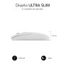 SUBBLIM Mouse óptico sem fio 2.4G e mouse plano duplo Bluetooth recarregável branco