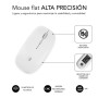 SUBBLIM Mouse óptico sem fio 2.4G e mouse plano duplo Bluetooth recarregável branco