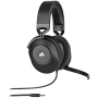 Fones de ouvido Corsair HS65 SURROUND com fio para jogos portáteis de carbono