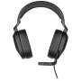 Fones de ouvido Corsair HS65 SURROUND com fio para jogos portáteis de carbono