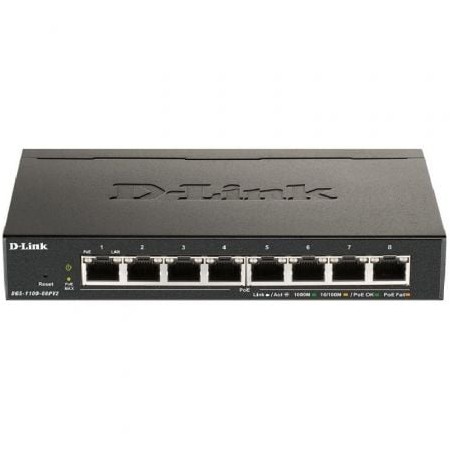 Switch D-Link DGS-1100-08PV2 8 portas/ RJ-45 10/100/1000 PoE