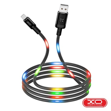 Cabo Usb-A Usb-C 2.1A 1M Leds Coloridos Xo