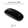 MOUSE ÓPTICO SEM FIO 2.4GY BT RGB LED DUPLO MOUSE PLANO PRETO