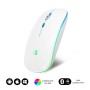 MOUSE ÓPTICO SEM FIO 2.4GY BT RGB LED DUPLO MOUSE PLANO BRANCO