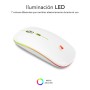 MOUSE ÓPTICO SEM FIO 2.4GY BT RGB LED DUPLO MOUSE PLANO BRANCO