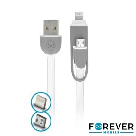 Cabo Usb-A 2.0 Macho / Micro Usb-B E Apple 8P 1M Branco