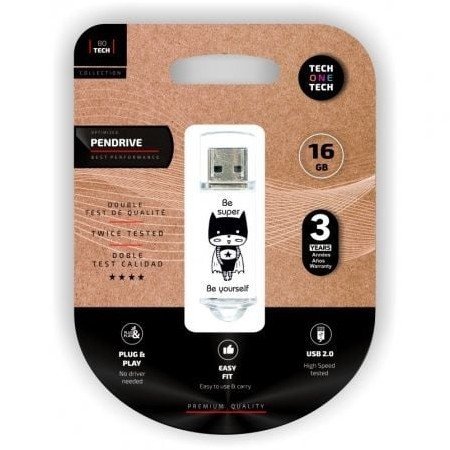 Pendrive Tech One Tech Be Super USB 2.0 de 16 GB