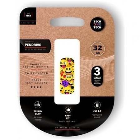 Pendrive 32GB Tech One Tech Emoji colagem USB 2.0