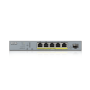 Zyxel GS1350-6HP-EU0101F Switch Gerenciado L2 Gigabit Ethernet (10/100/1000) Power over Ethernet (PoE) Cinza