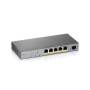 Zyxel GS1350-6HP-EU0101F Switch Gerenciado L2 Gigabit Ethernet (10/100/1000) Power over Ethernet (PoE) Cinza