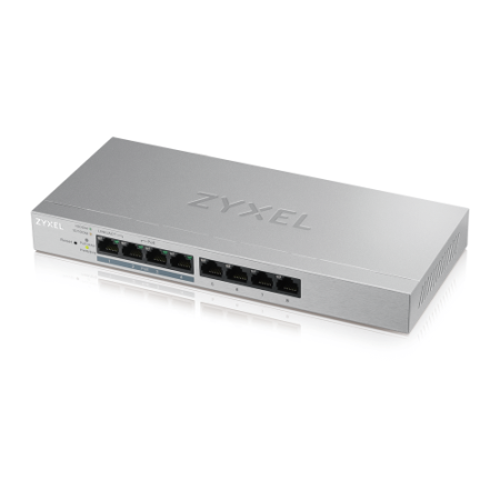 Zyxel GS1200-8HP v2 Gerenciado Gigabit Ethernet (10/100/1000) Power over Ethernet (PoE) Cinza