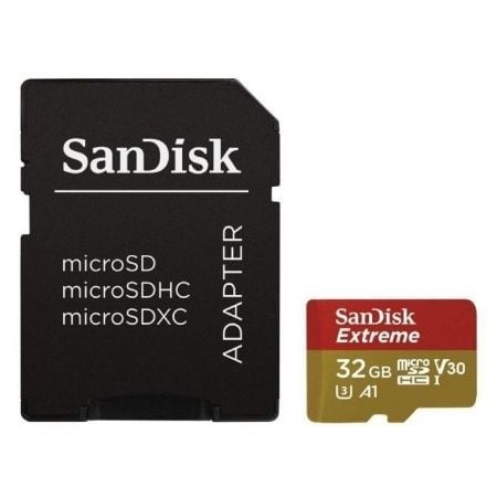 Cartão de memória SanDisk Extreme 32GB microSD HC UHS-I com adaptador/classe 10/100MBs