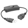 Cabo Usb-A 2.0 Macho / Usb-A Fêmea C/ Interruptor 28Cm