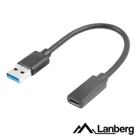 Cabo Adaptador Usb-C 3.1 Fêmea/Usb-A Macho 15Cm Otg Lanberg