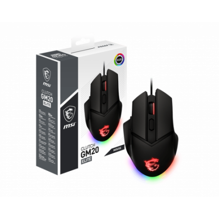 Mouse MSI Clutch GM20 Elite mão direita USB tipo A óptico 6400 DPI