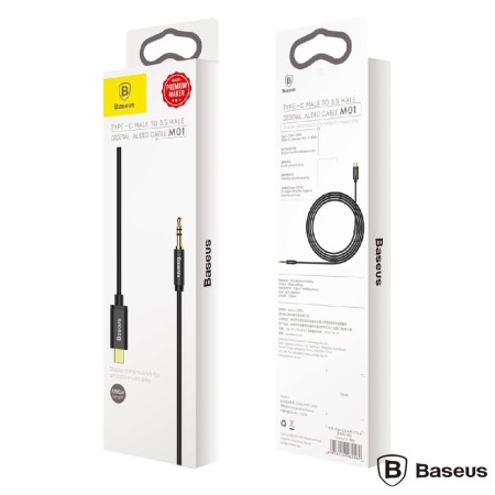 Cabo Usb-C 2.0 Macho / Jack 3.5Mm 1.2M Preto Baseus