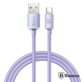 Cabo Usb-A Macho / Usb-C Macho Crystal Shine 1.2M Baseus Cabo Usb-A Macho / Usb-C Macho Crystal Shine 1.2M Baseus
