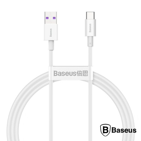 Cabo Usb-A Macho / Usb-C 1M Branco Superior Baseus