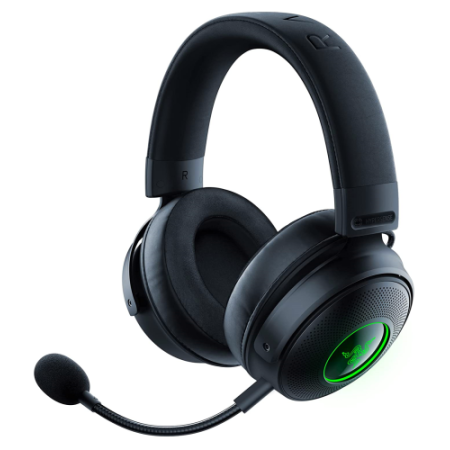 Fones de ouvido Razer Kraken V3 Pro sem fio e com fio para o pescoço para jogos USB tipo A preto