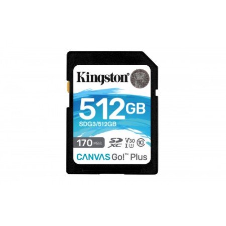 Kingston Technology Canvas Go! Mais memória flash 512 GB SD Classe 10 UHS-I