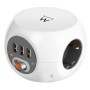 EWENT EW3939 3 SOCKET/3 USB CUBE POWER STRIP BRANCO