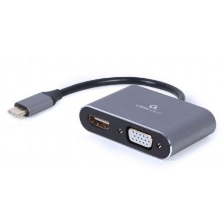 Adaptador Gembird USB tipo C para HDMI/VGA cinza