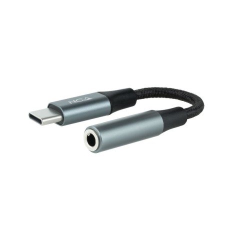 Adaptador de áudio Nanocable USB-C/M para Jack/F, cinza
