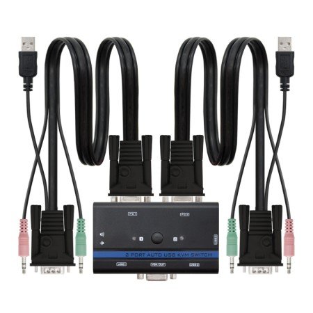 Nano Cabo KVM Switch VGA USB 1u-2PC+Cabo