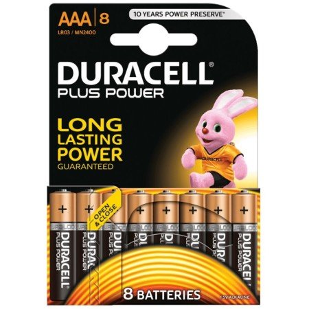 Bateria Alcalina Duracell Plus Power AAA LR03 Pacote 8