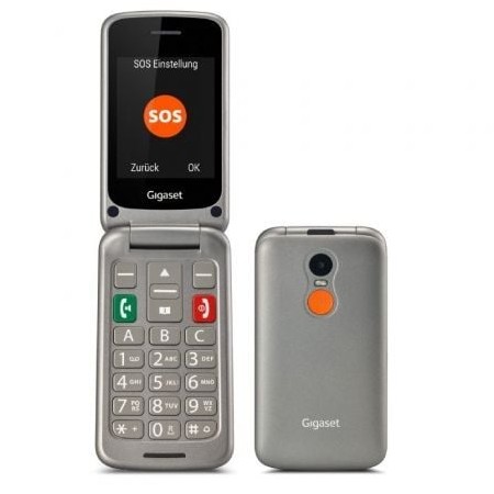 Telefone móvel Gigaset GL590 para idosos/Prata titânio