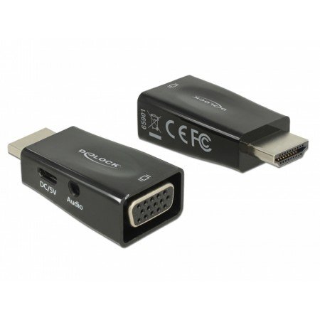 Adaptador Delock HDMI-A macho VGA fêmea/áudio
