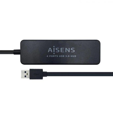 Aisens USB 3.0 Hub tipo A/M-4xtipo A/H preto 30cm