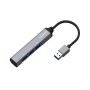 Aisens USB 3.0 HUB tipo A/M-4xtipo A/H cinza 10cm
