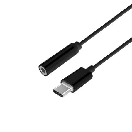 Aisens USB C/M-JACK 3.5/F conversor preto 15cm