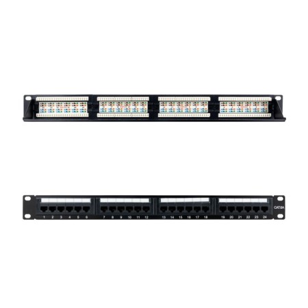 Nanocabo Patch Panel 24P CAT.6A UTP 19"1U Duplo