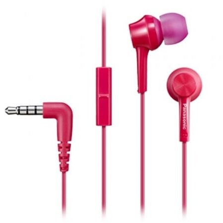 Fones de ouvido intra-auriculares Panasonic RP-TCM105/com microfone/conector 3.5/rosa