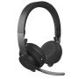 Fones de ouvido sem fio Logitech Zone Wireless MSFT/ com microfone/ Bluetooth/ USB/ Preto