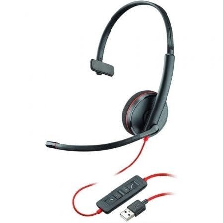 Fone de ouvido Plantronics Blackwire C3210/ com microfone/ USB/ preto