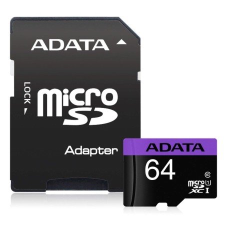 ADATA MicroSDHC 64GB UHS-I CLASSE10 com adaptador