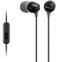 Fones de ouvido intra-auriculares Sony MDR-EX15AP/com microfone/conector 3.5/preto