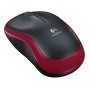 Mouse sem fio Logitech M185 vermelho