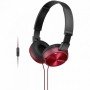 Fones de ouvido Sony MDRZX310APR/ com microfone/ Jack 3.5/ Vermelho