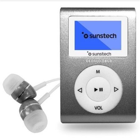 Sunstech Dedalo III MP3 Player/ 8GB/ Rádio FM/ Cinza