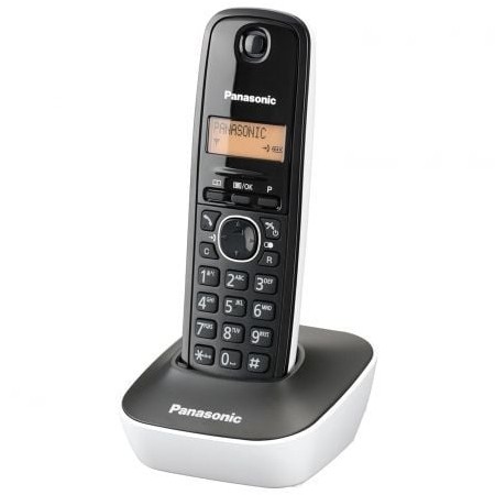 Telefone sem fio Panasonic KX-TG1611/ Preto e branco