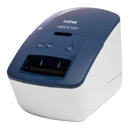 Impressora de etiquetas Brother QL-600B/ Térmica/ Largura de etiquetas 62 mm/ USB/ Azul e branco