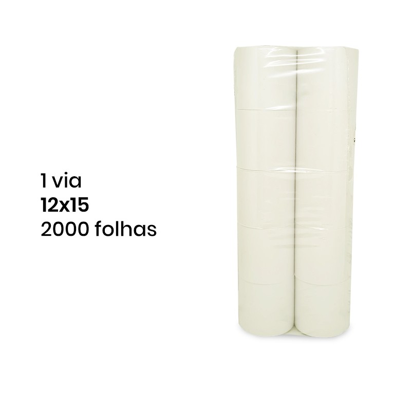 Papel de Computador 12x15 - 1 via Branco - 60grs - 2000 Folhas