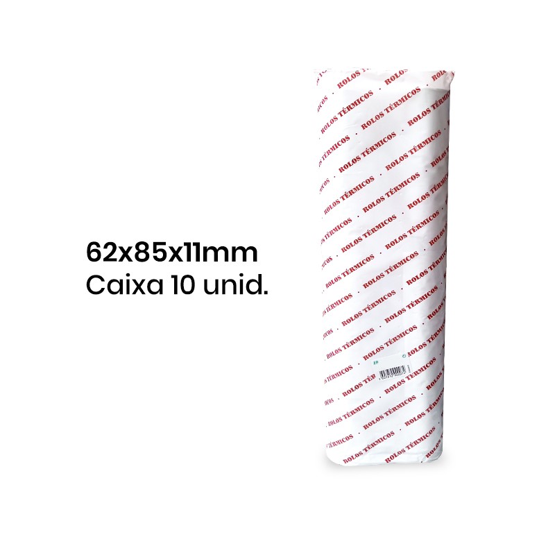 Rolo de Papel Térmico 62x85x11 - Pack 10 unidades