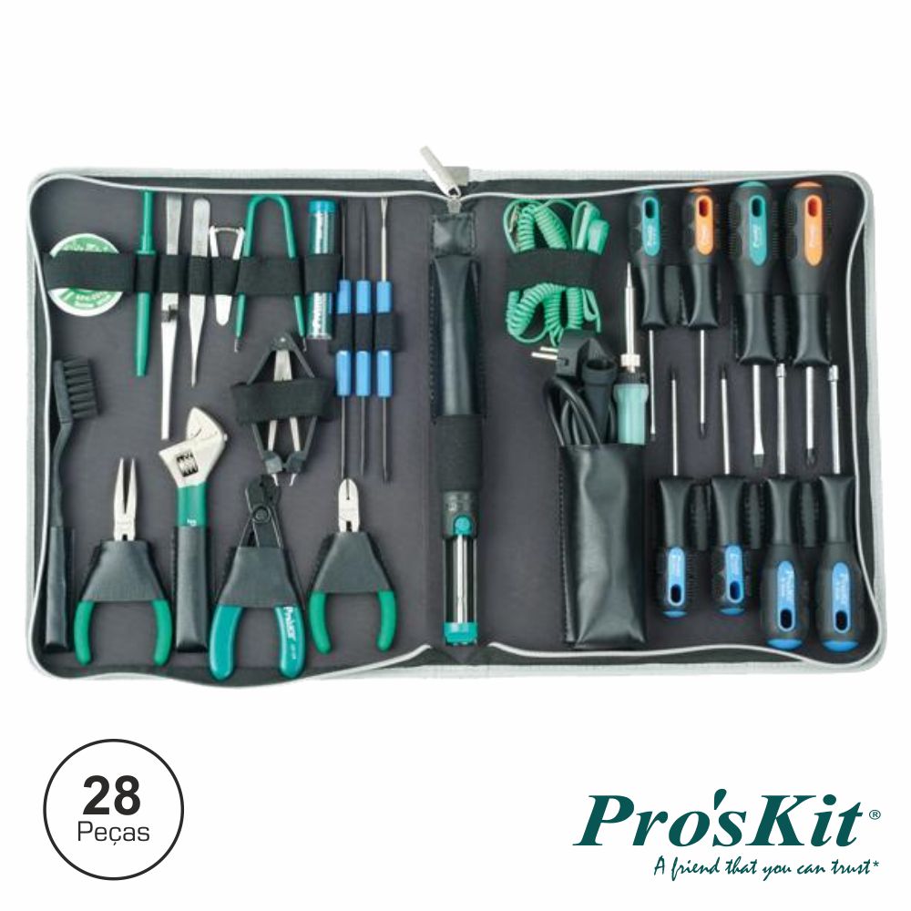 Mala Ferramentas Profissional P/ Pc 28 Peças Proskit